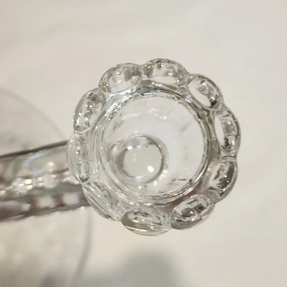 Tiffin Franciscan Cherokee Rose Etched Double Candleholder‎ Taper GORGEOUS!
